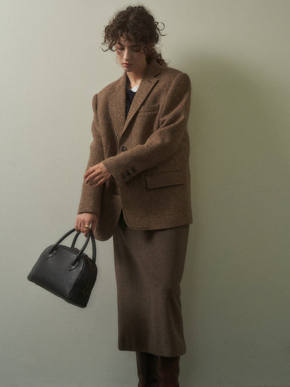 (-20%) EVENING WOOL SKIRT [ Mocha Melange ]