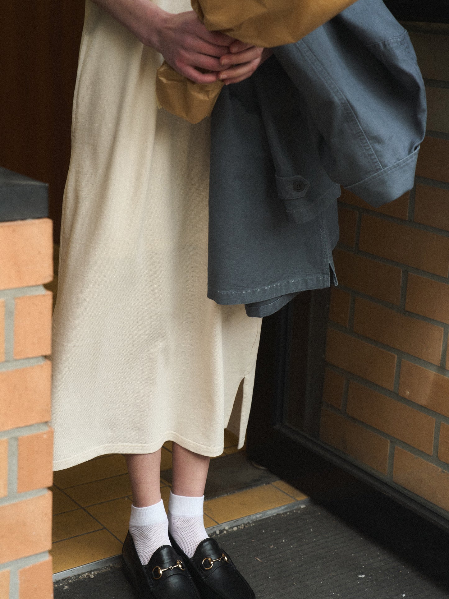 (-30%) COURT PIQUE COTTON DRESS [ Soft Cream ]