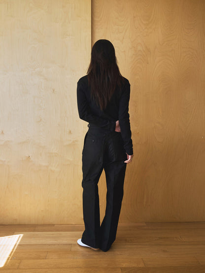 50's ITALIAN ARMY CHINO PANTS [ Rich Black ]