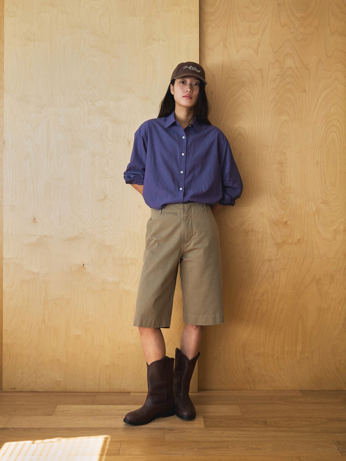 LENTO BERMUDA SHORTS [ Washed Beige ]