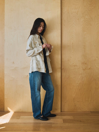 CAROLINE SILK LINEN JACKET [ Natural ]