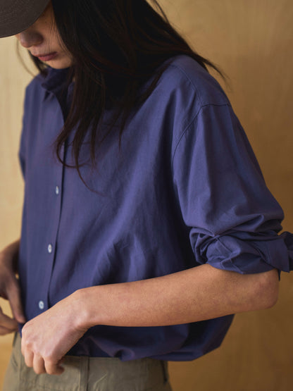 MARTHA LIGHT COTTON SHIRT [ Blue Berry ]