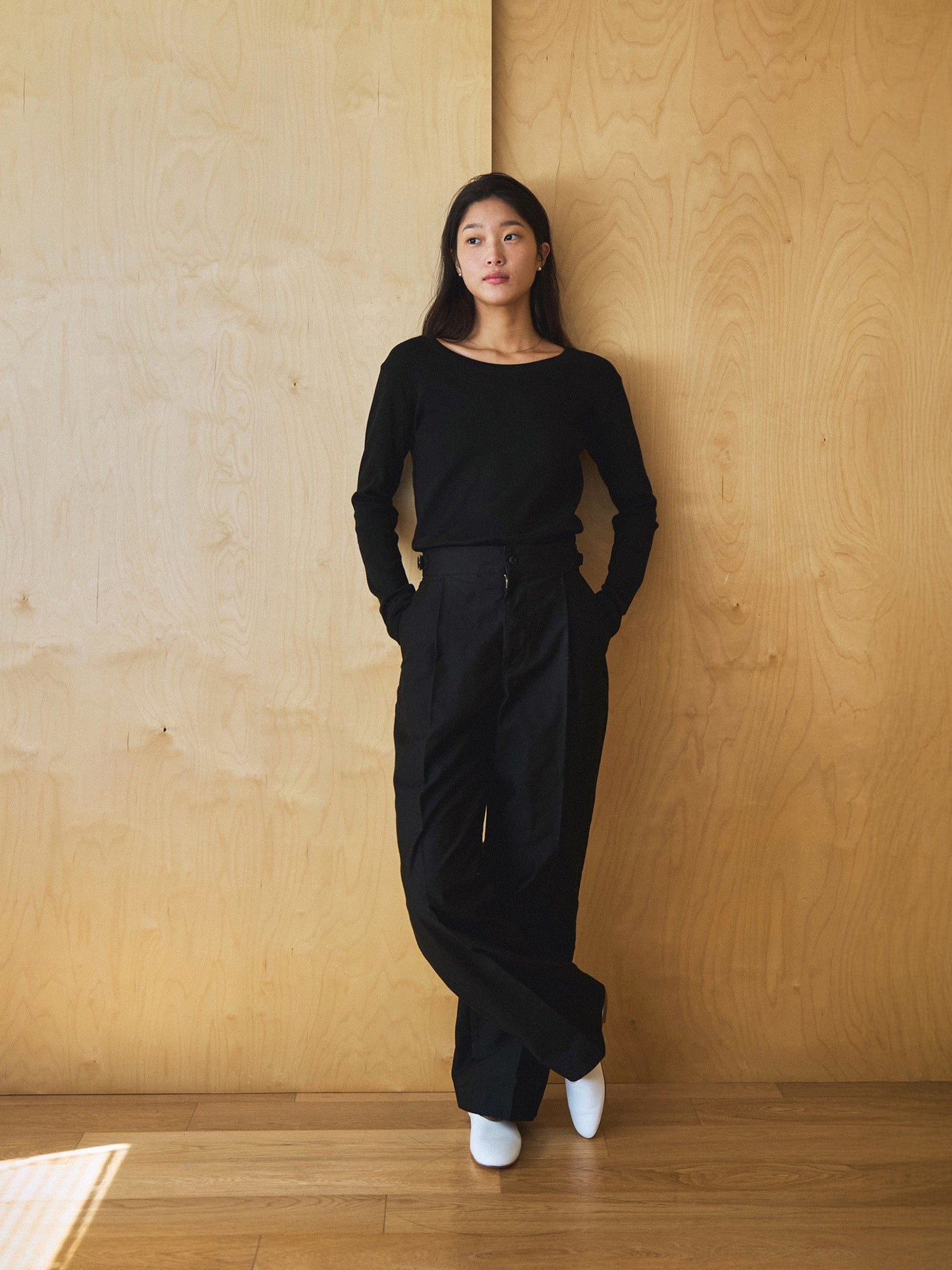 50's ITALIAN ARMY CHINO PANTS [ Rich Black ]