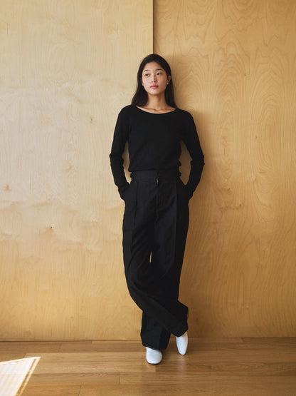 50's ITALIAN ARMY CHINO PANTS [ Rich Black ]