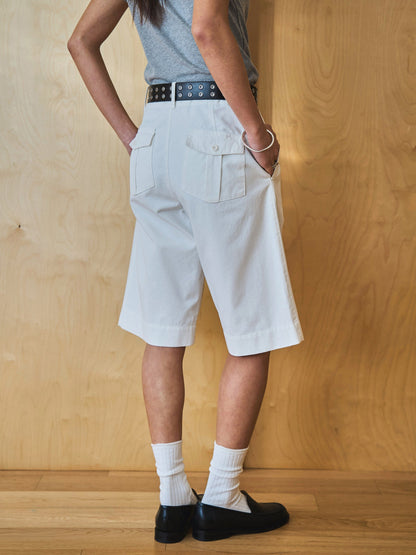 LENTO BERMUDA SHORTS [ Washed White ]