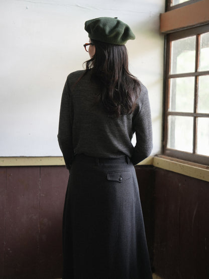 RUSTLE WOOL TURTLE TOP [ Blend Charcoal ]