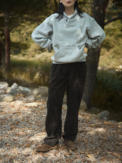 SHAWL COLLAR SWEATSHIRT [ Gray Melange ] 1st Reorder