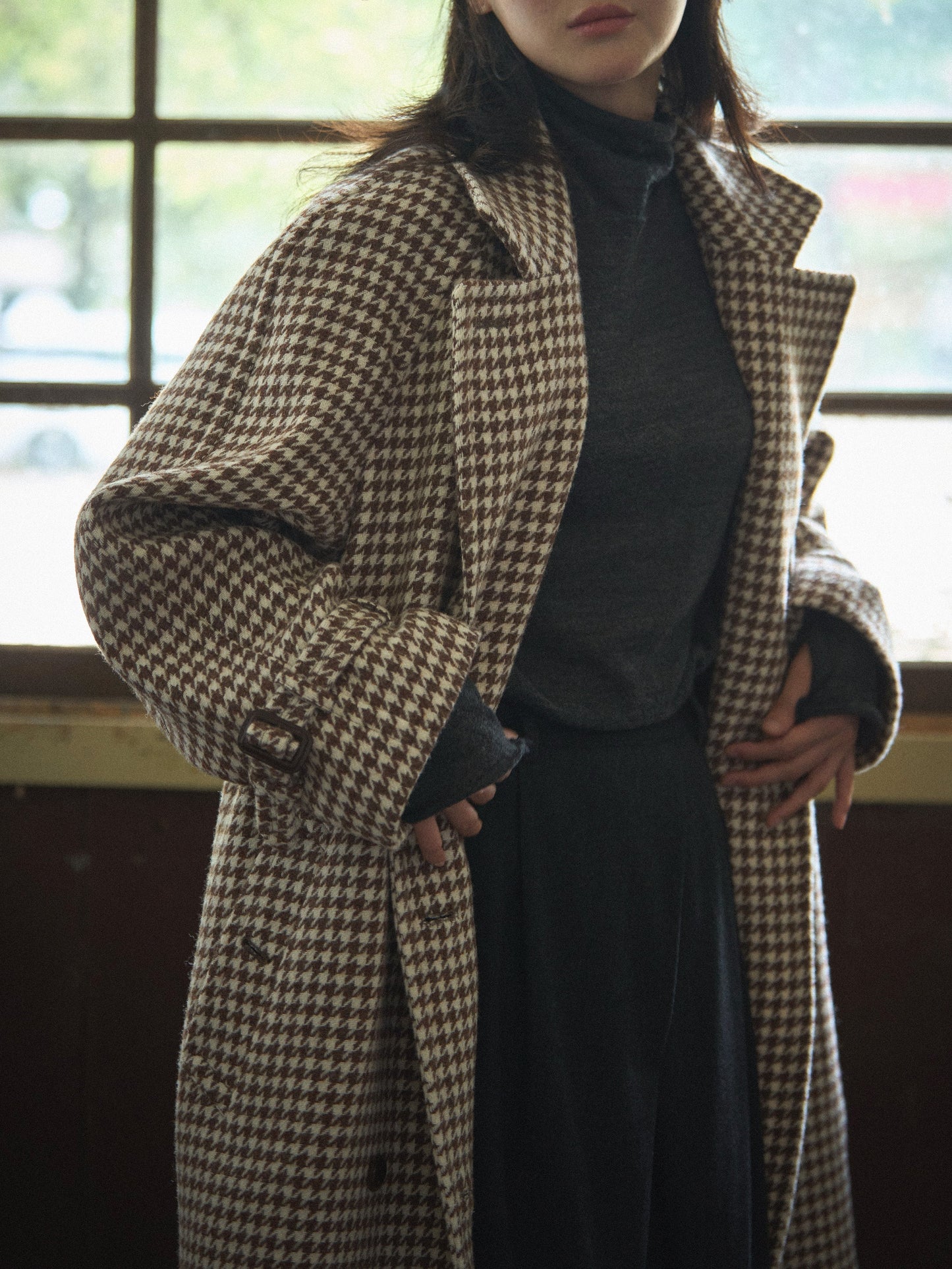 SHELBY COAT [ Brown Houndstooth Check Tweed ] 2nd pre-order