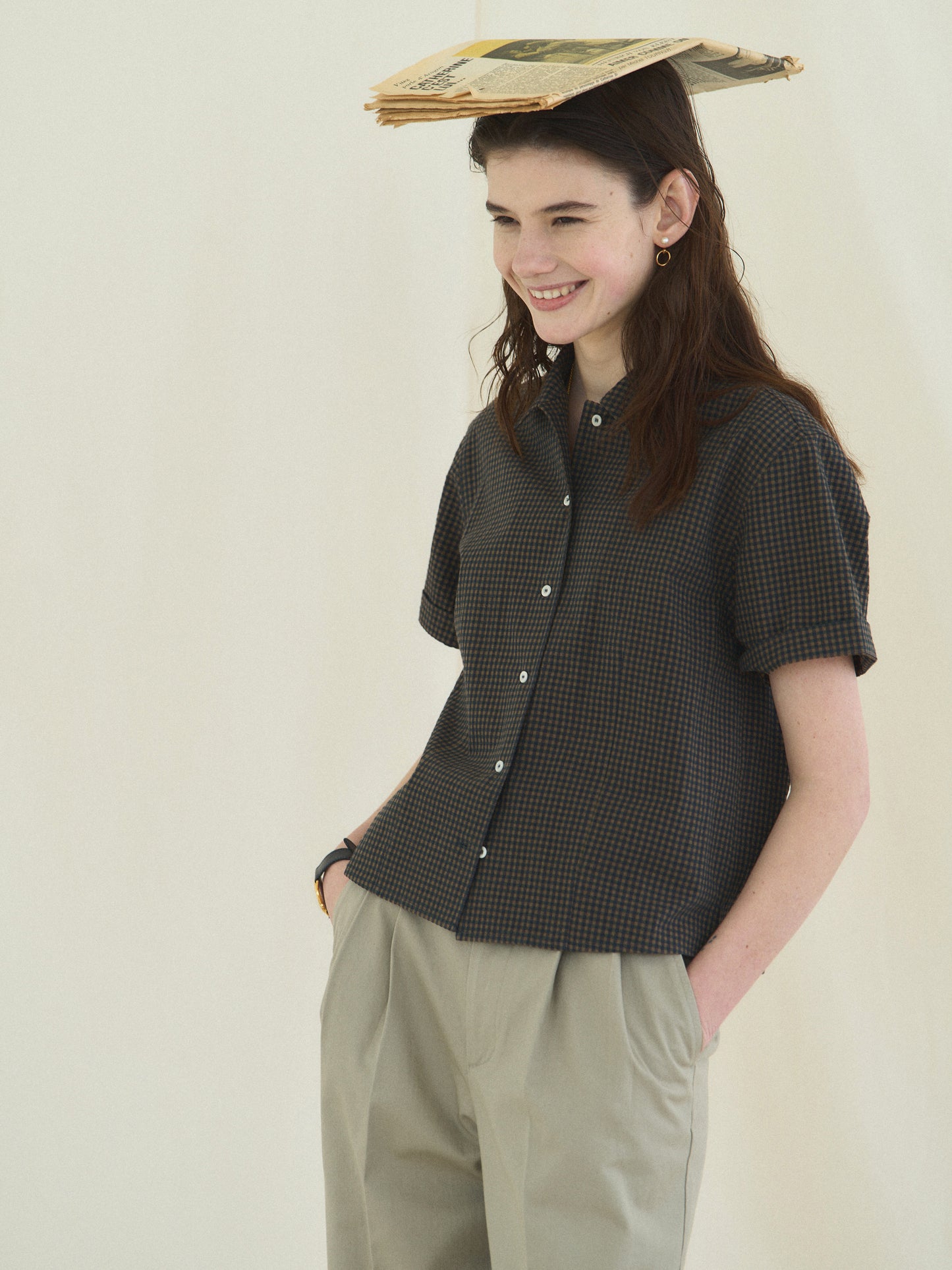 (-30%) ARIZONA CHECK SHIRT [ Olive Navy ] Organic Cotton