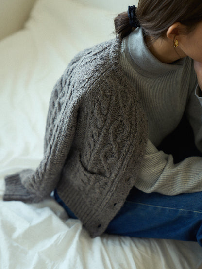 SALLY'S WAFFLE TURTLE TEE [ Heather Grey ]