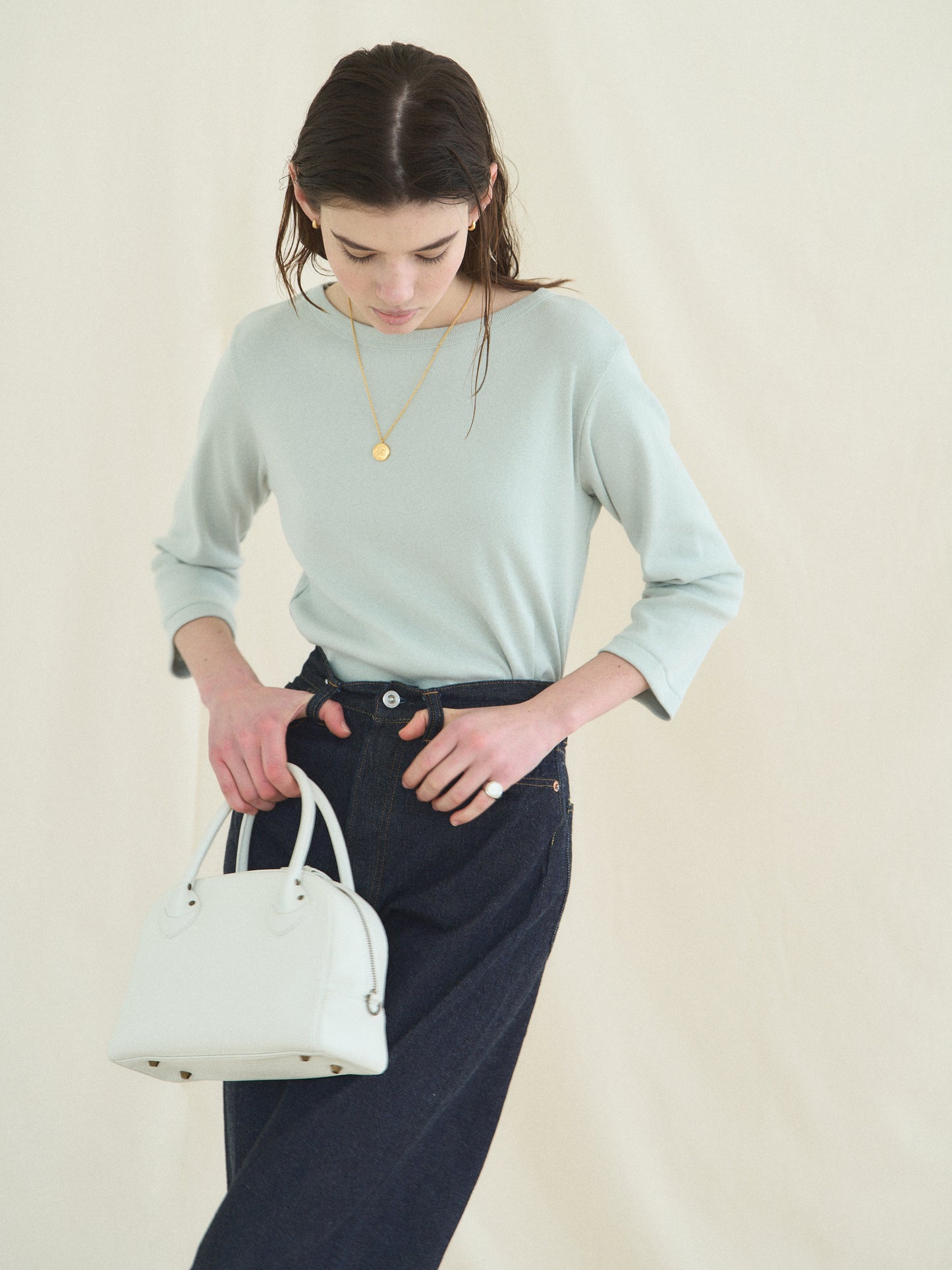 SOFTNESS 3/4 SLEEVE TEE [ Light Mint ]