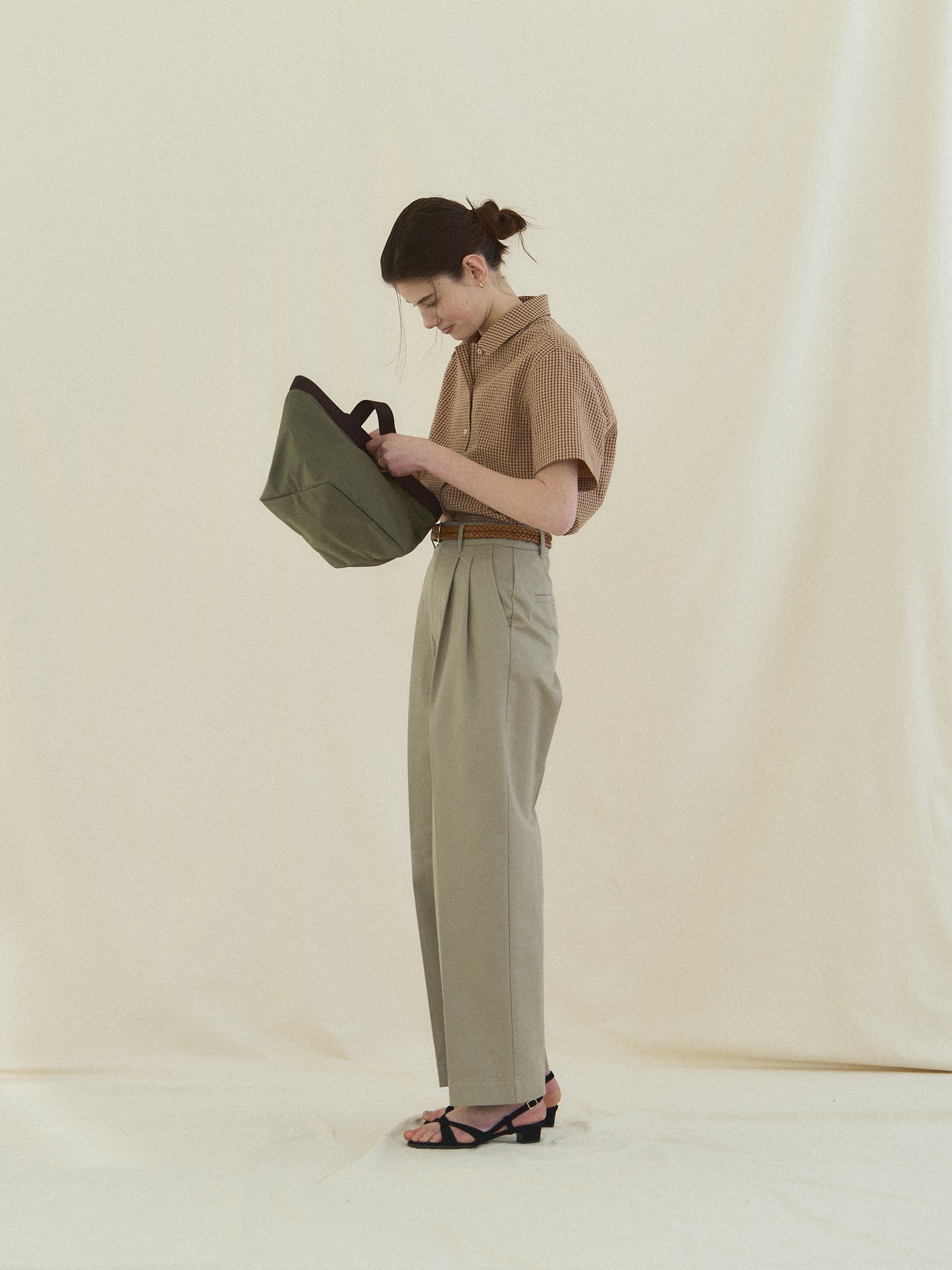 (-30%) ARIZONA CHECK SHIRT [ Brick Beige ] Organic Cotton