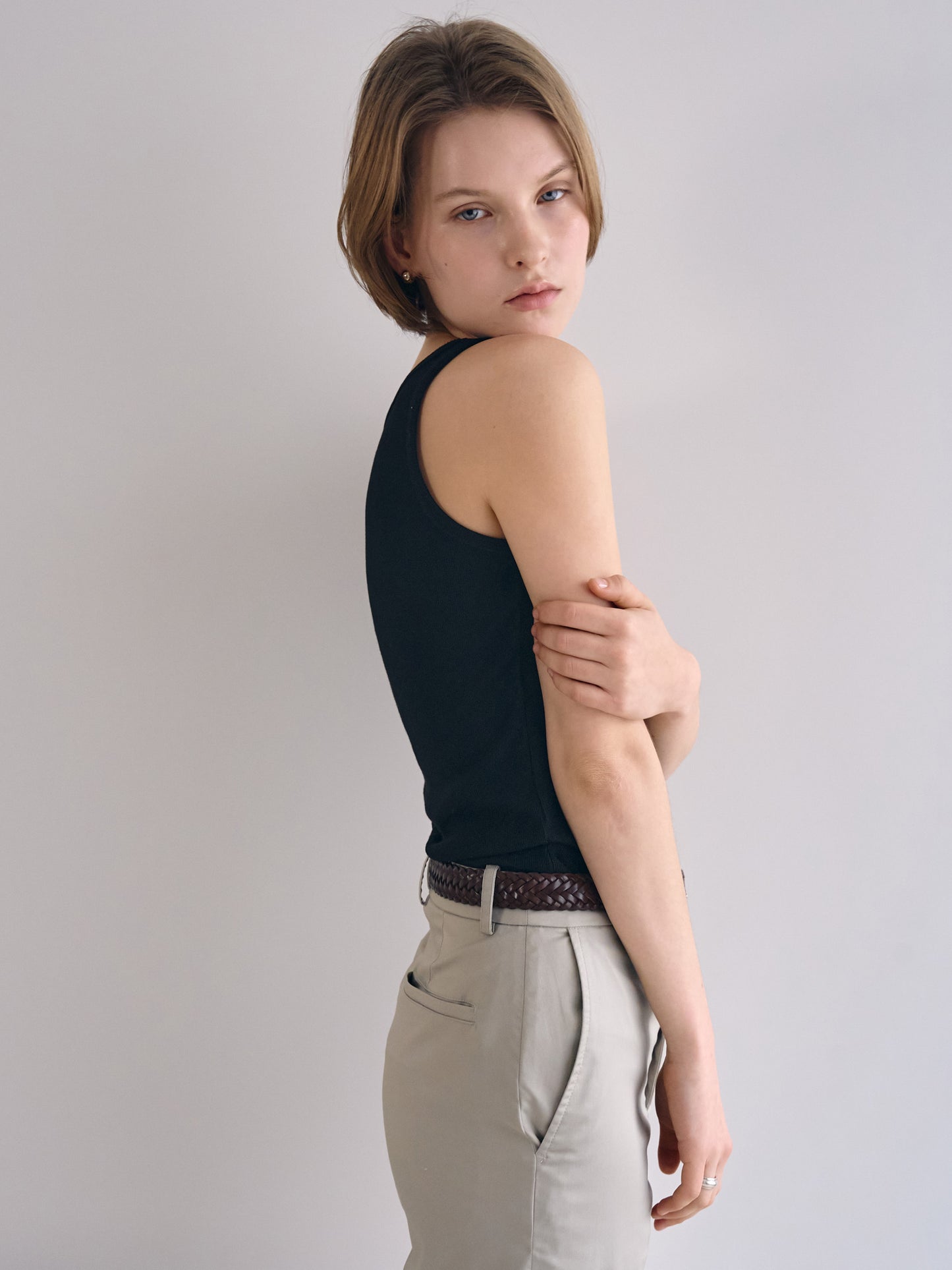 SOFT STRETCH SLEEVELESS [ Black ]