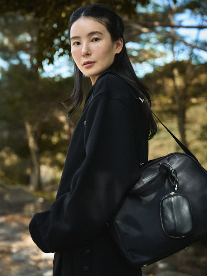 SHAWL COLLAR SWEATSHIRT [ Deep Black ]