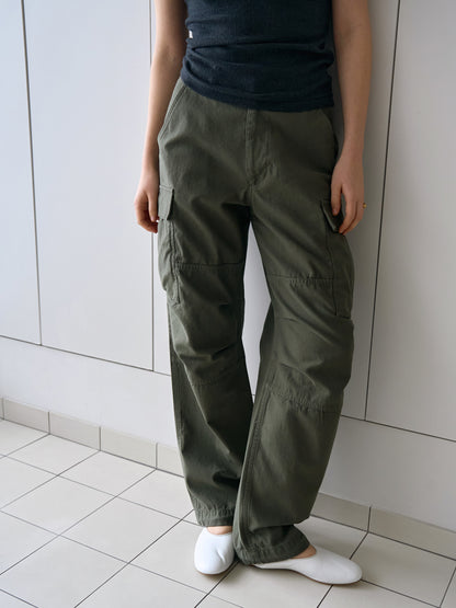 EASE WASHED CARGO PANTS [ Washed Khaki ]