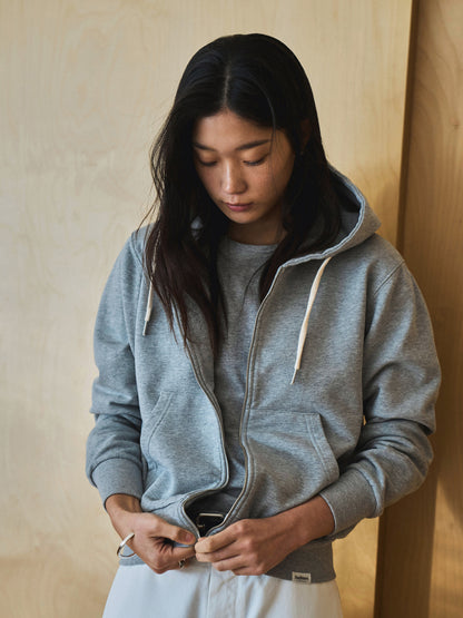 PARK FULL ZIP HOODIE [ Heather Grey ]