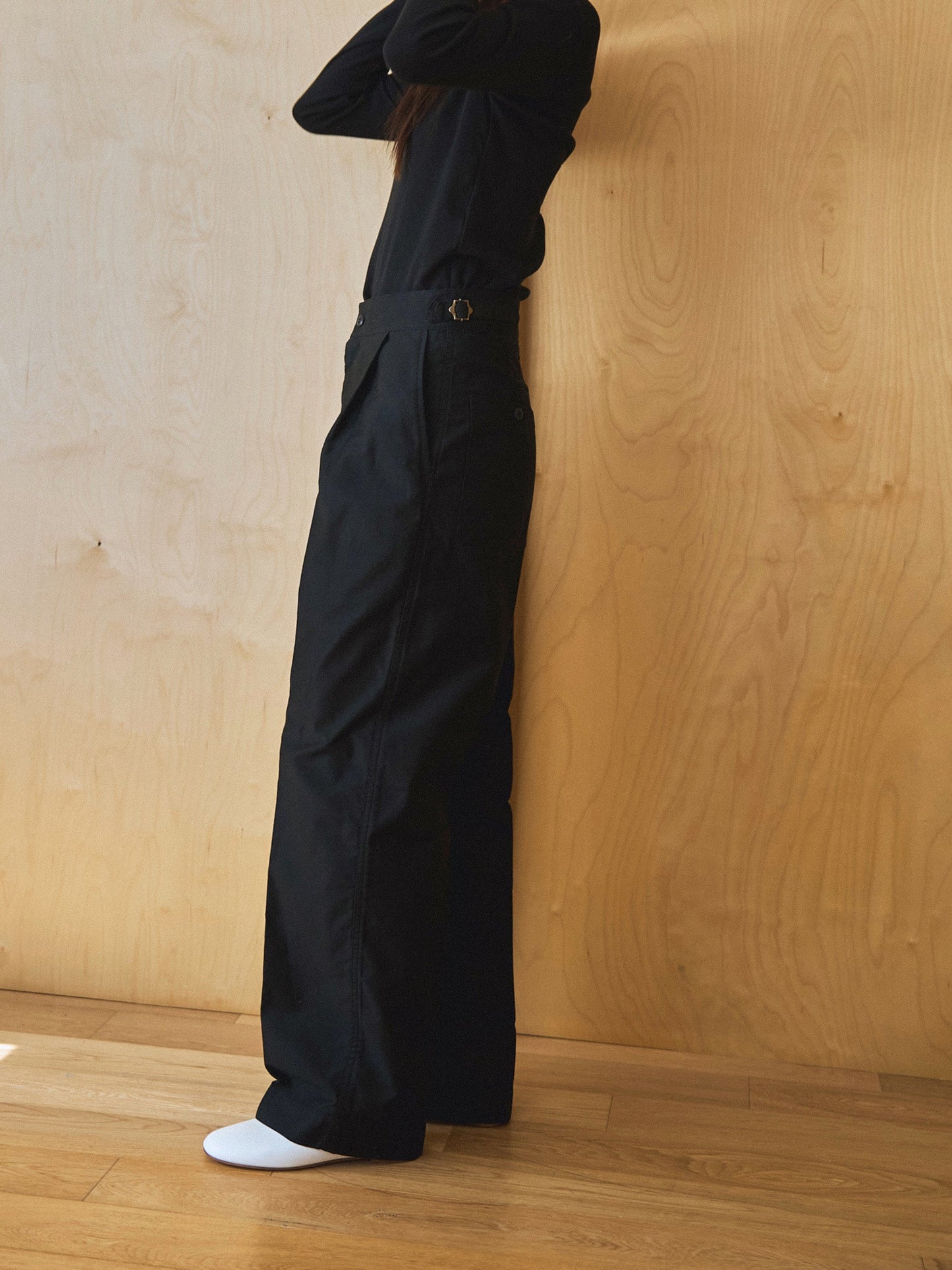 50's ITALIAN ARMY CHINO PANTS [ Rich Black ]