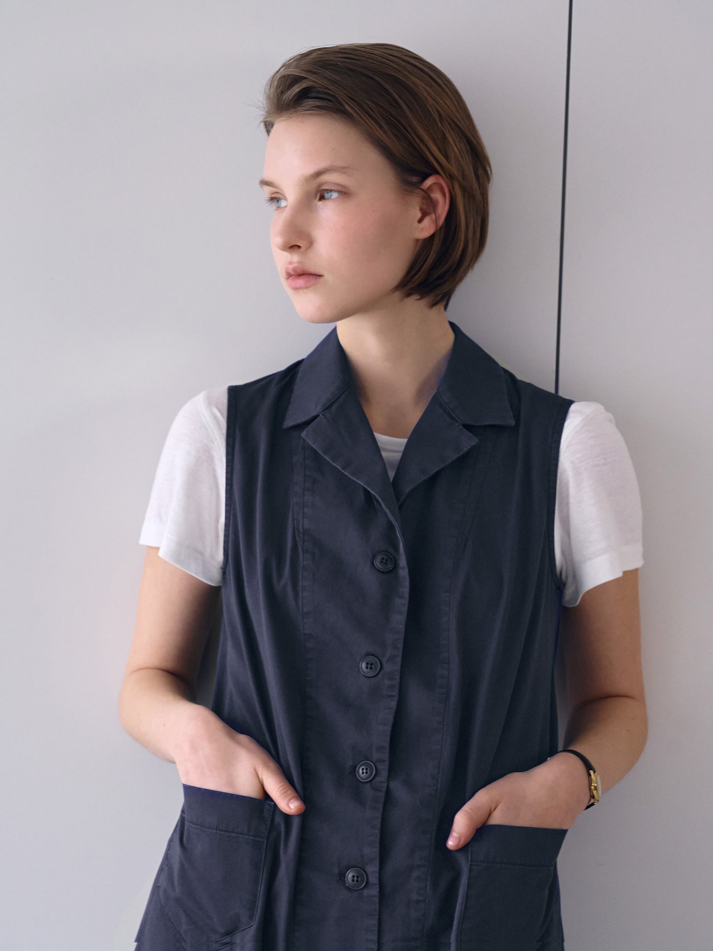 IRIS CHORE DRESS [ Navy ]