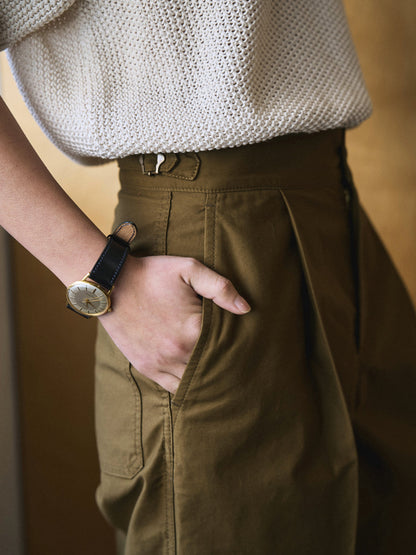50's ITALIAN ARMY CHINO PANTS [ Golden Brown ]