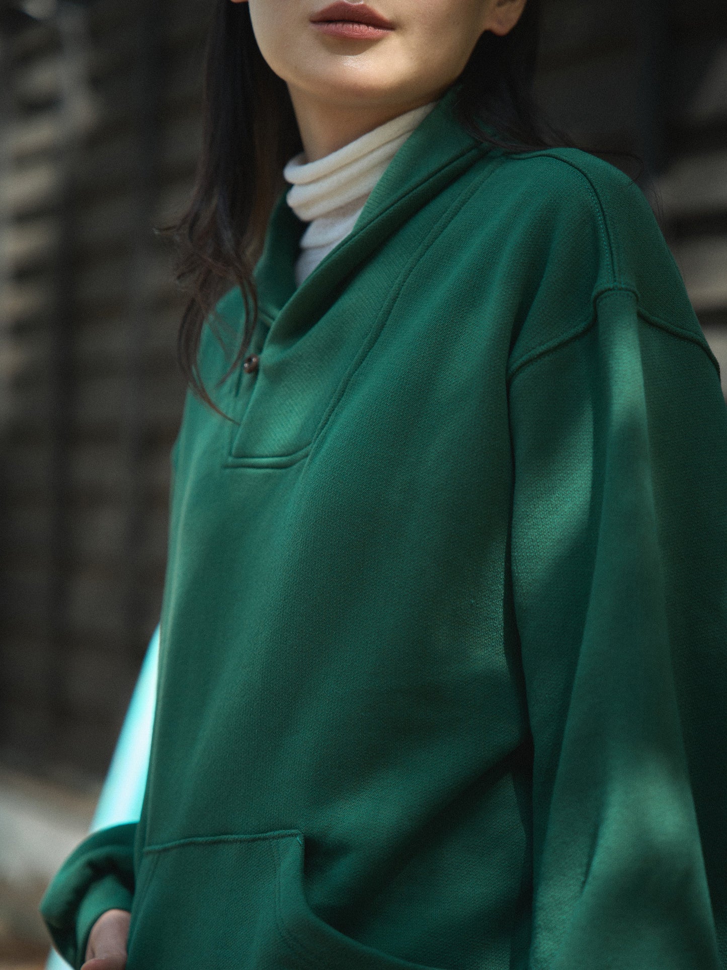 SHAWL COLLAR SWEATSHIRT [ British Green ]