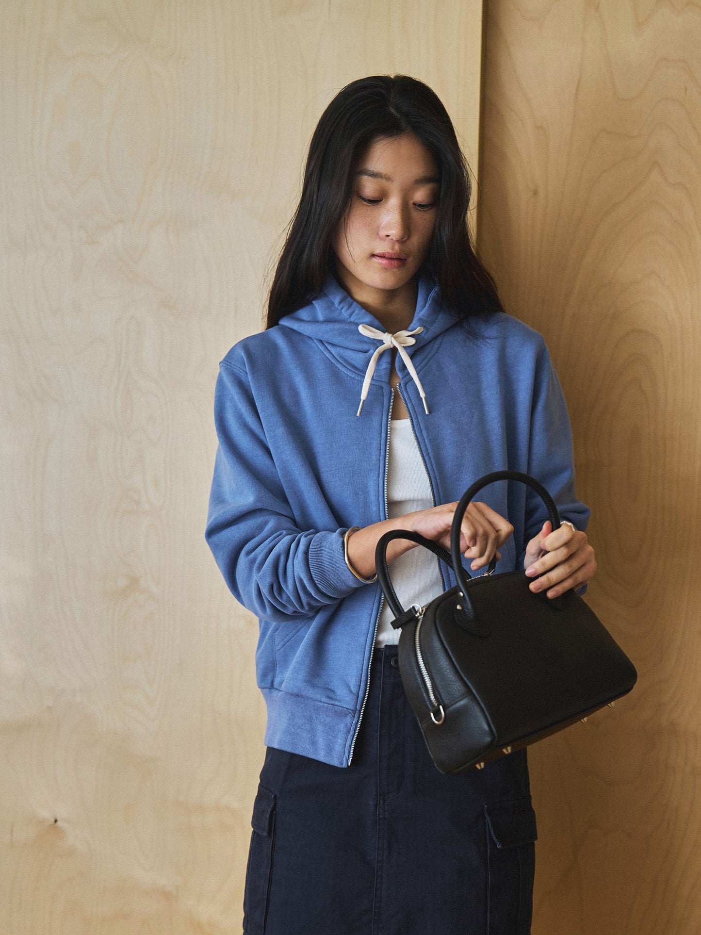 PARK FULL ZIP HOODIE [ Sea Blue ]