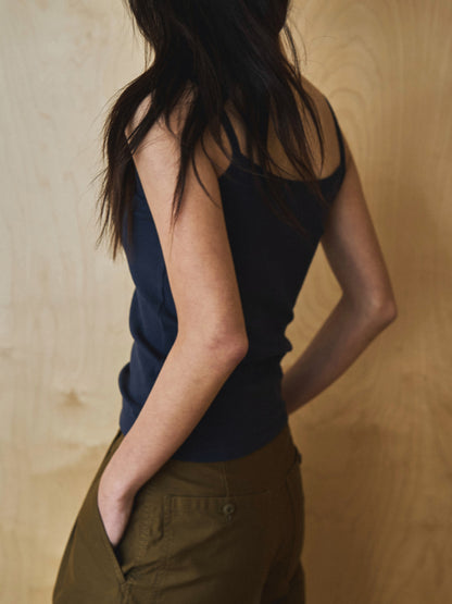 SCALLOPED TRIM SLEEVELESS [ Midnight Blue ]
