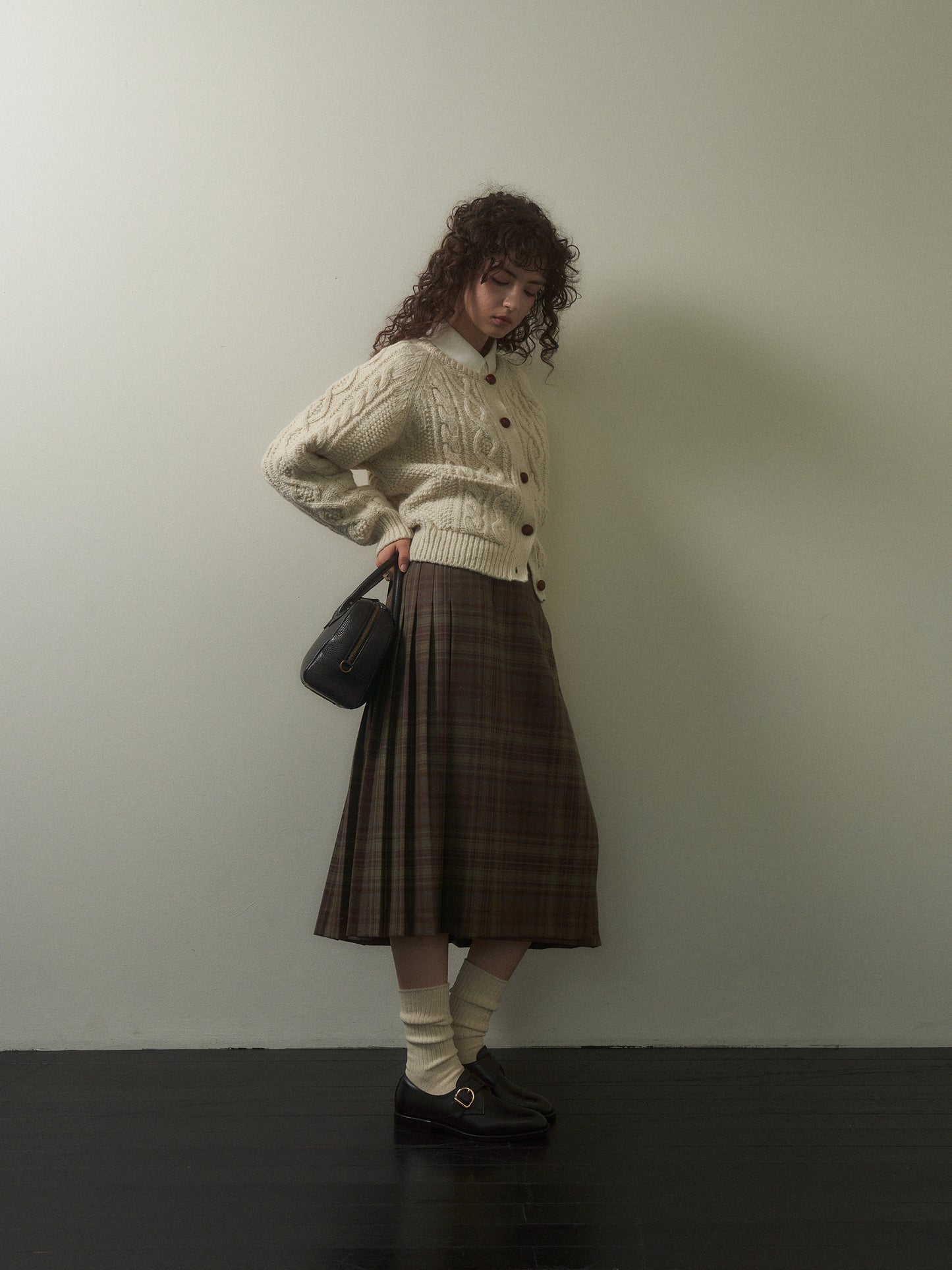 (-20%) CREAM TEA CABLE CARDIGAN [ Cream ]