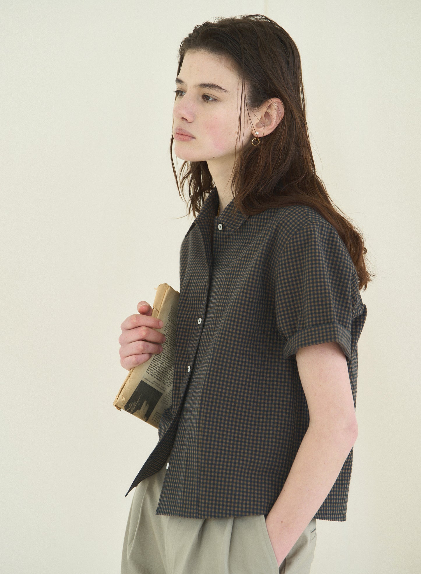 (-30%) ARIZONA CHECK SHIRT [ Olive Navy ] Organic Cotton