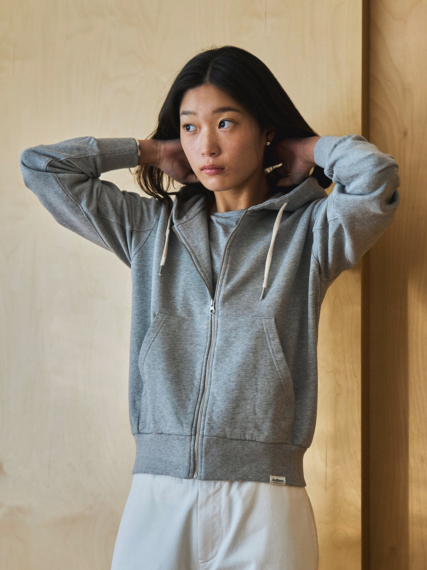 PARK FULL ZIP HOODIE [ Heather Grey ]