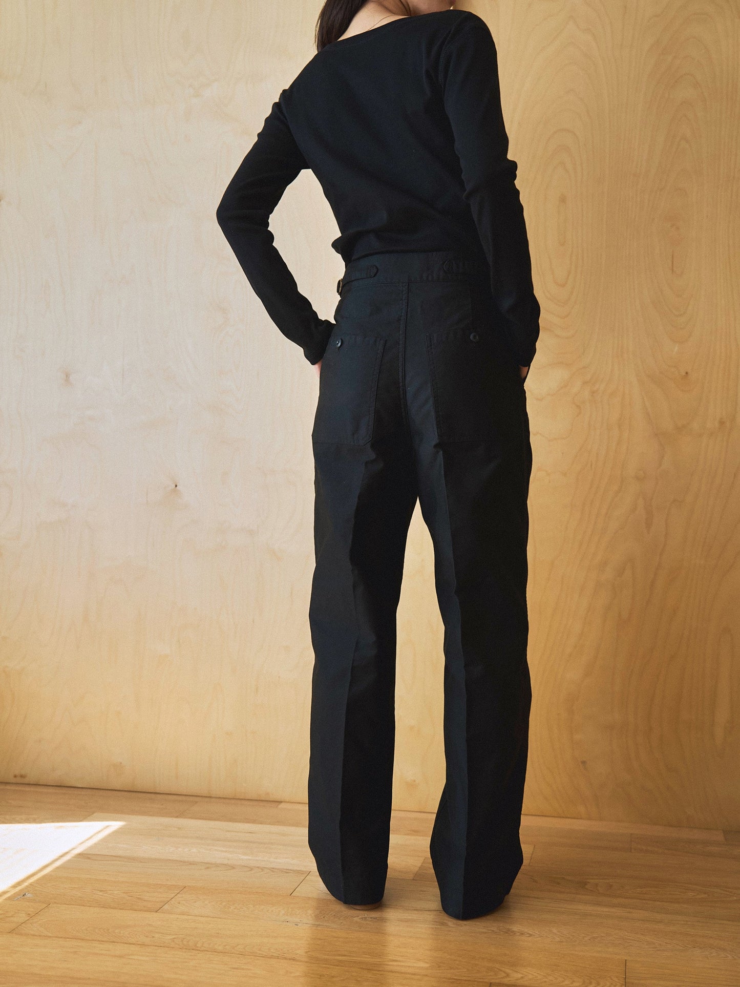 50's ITALIAN ARMY CHINO PANTS [ Rich Black ]