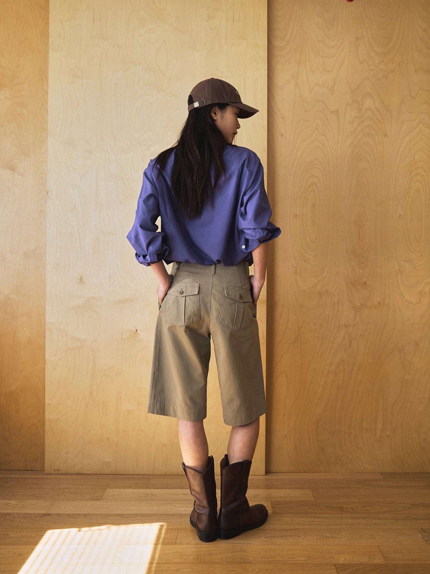 MARTHA LIGHT COTTON SHIRT [ Blue Berry ]