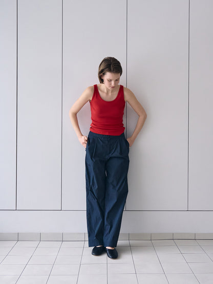 ROSA EASY COTTON PANTS [ Deep Navy ]