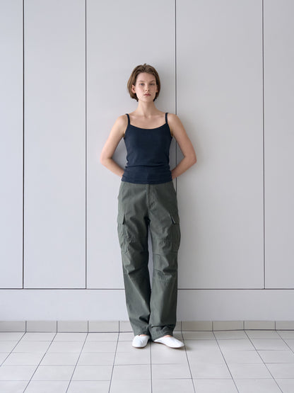 SCALLOPED TRIM SLEEVELESS [ Blend Gray ]