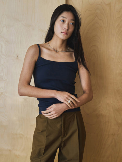 SCALLOPED TRIM SLEEVELESS [ Midnight Blue ]