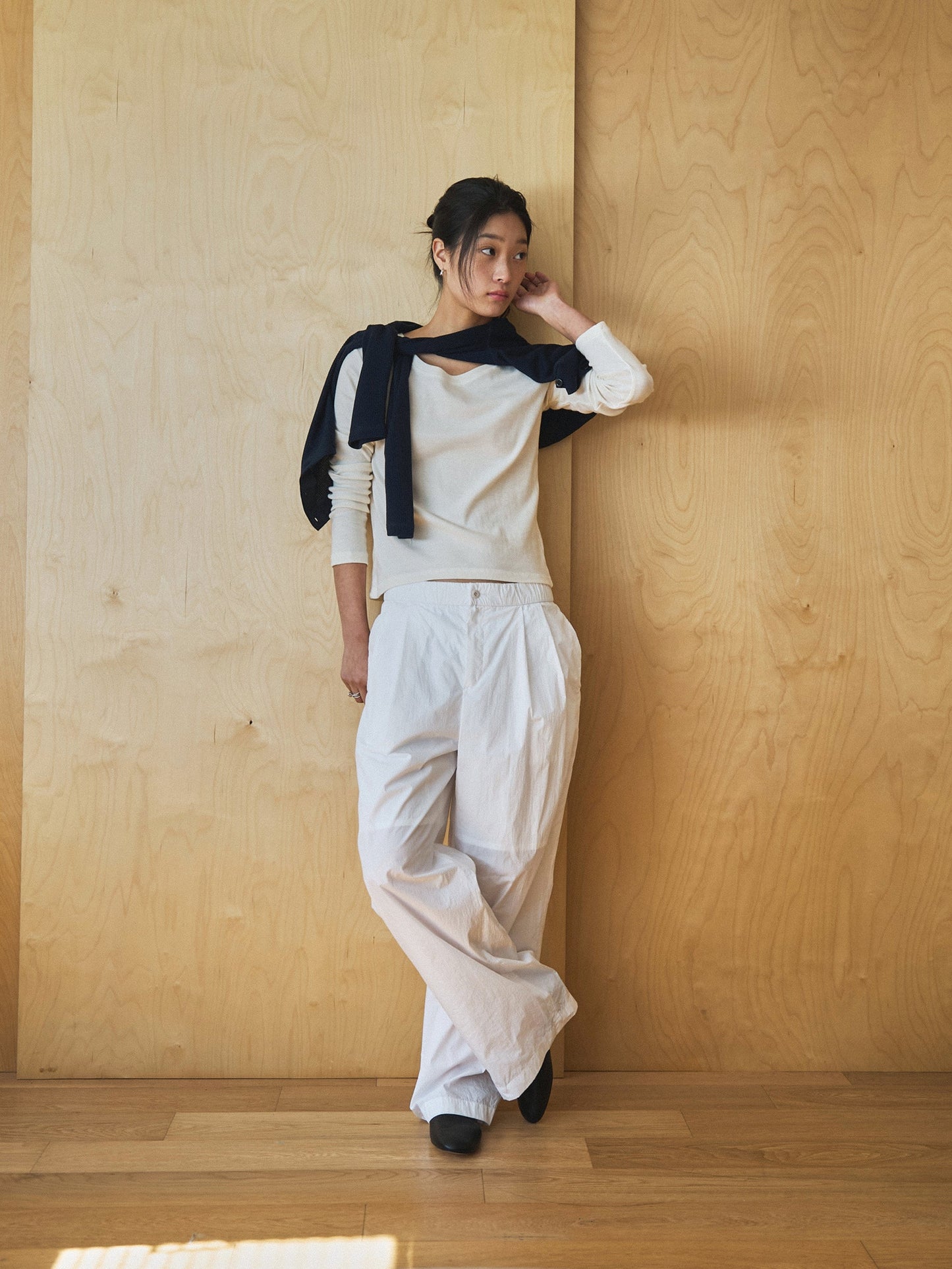 ROSA EASY COTTON PANTS [ White ]