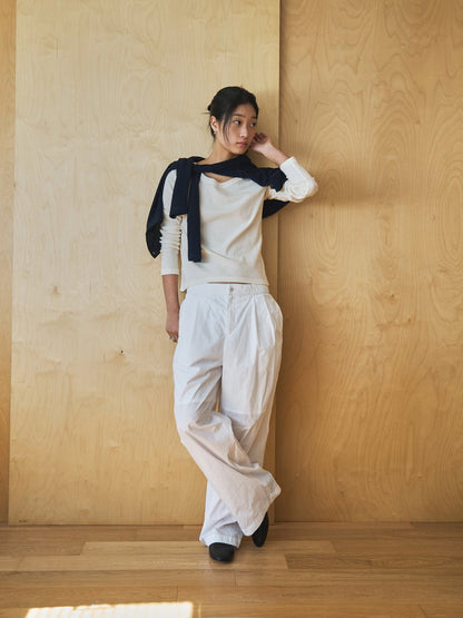 ROSA EASY COTTON PANTS [ White ]