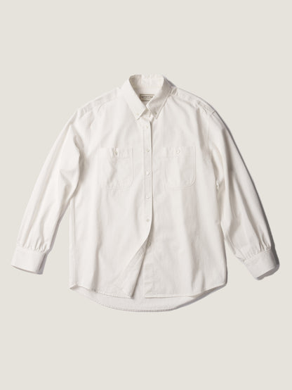 2 POCKET BUTTON DOWN SHIRT [ White Cotton ]