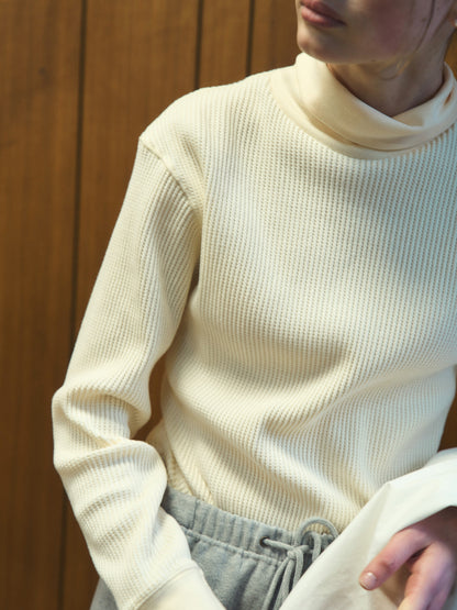 SALLY'S WAFFLE TURTLE TEE [ Cream ] 5th Reorder