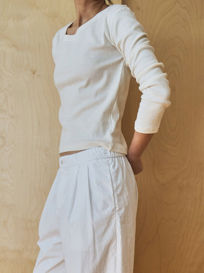 ROSA EASY COTTON PANTS [ White ]