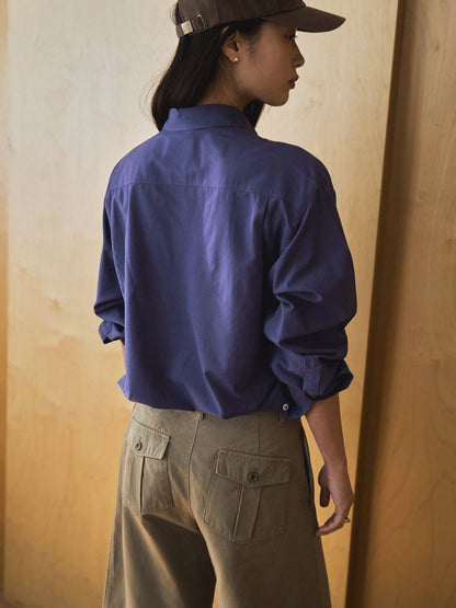 MARTHA LIGHT COTTON SHIRT [ Blue Berry ]