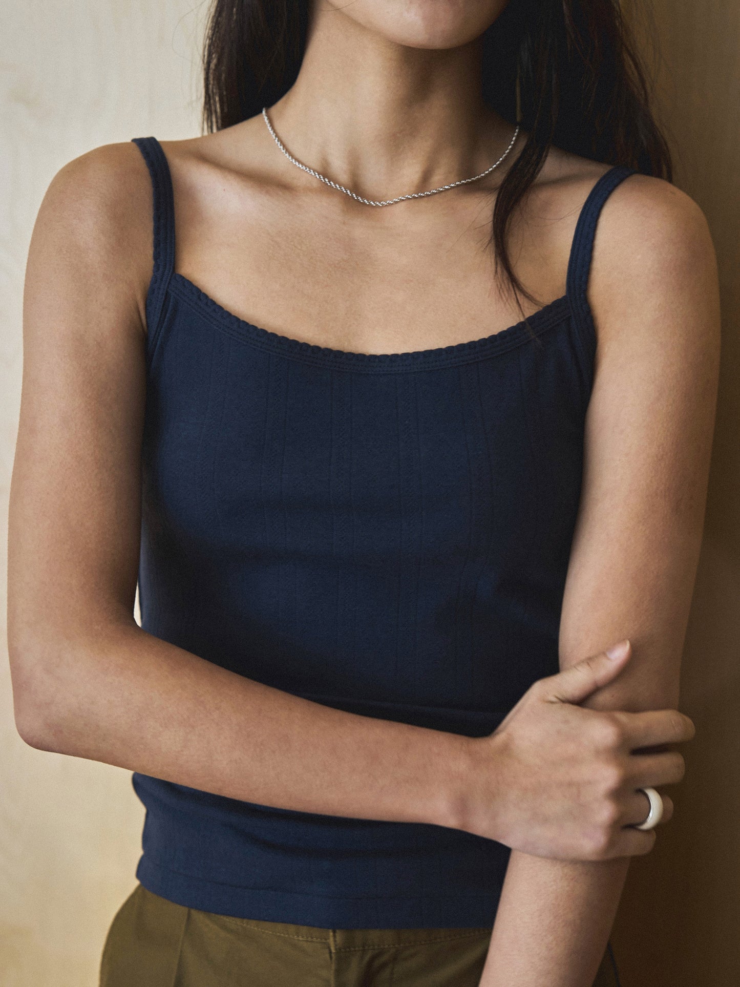 SCALLOPED TRIM SLEEVELESS [ Midnight Blue ]