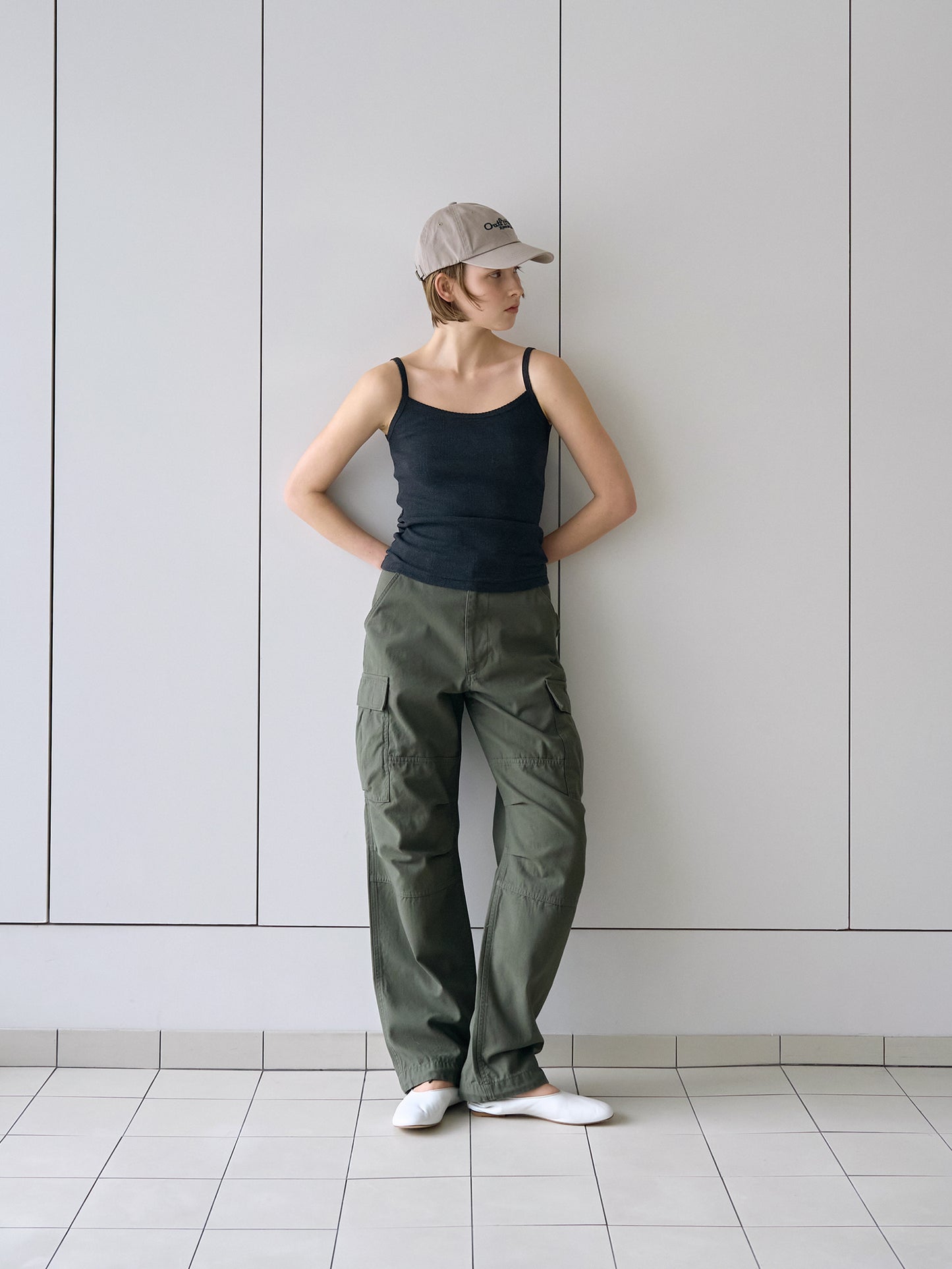 EASE WASHED CARGO PANTS [ Washed Khaki ]