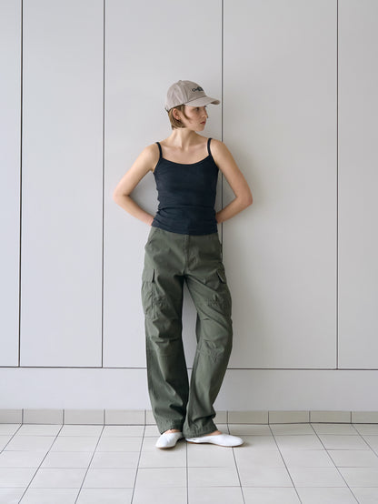EASE WASHED CARGO PANTS [ Washed Khaki ]