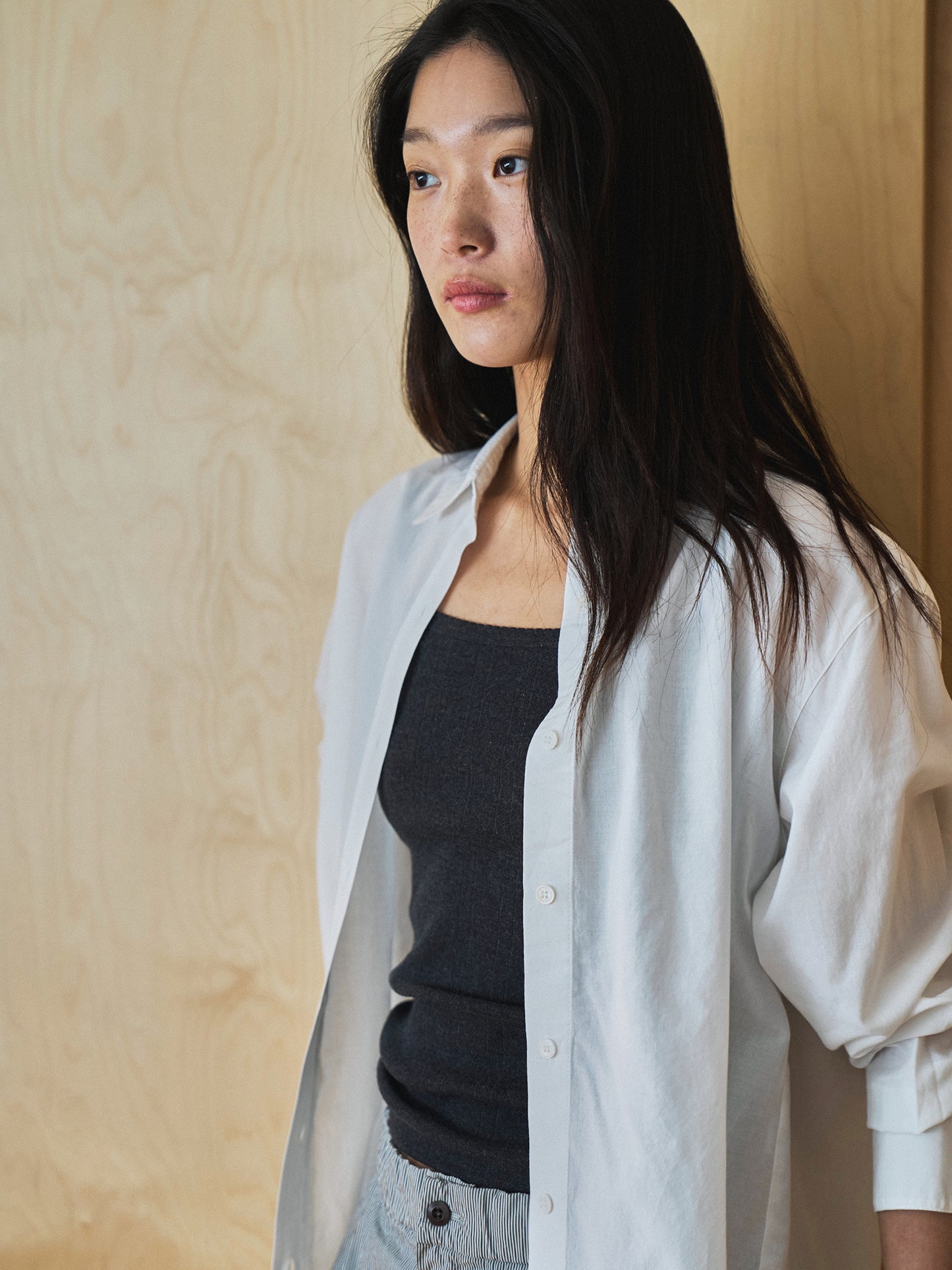 MARTHA LIGHT COTTON SHIRT [ Pure White ]