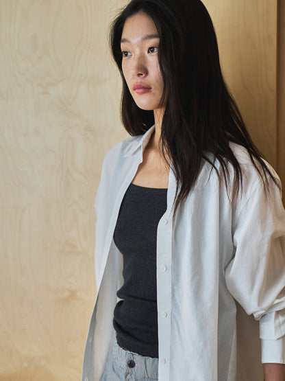 MARTHA LIGHT COTTON SHIRT [ Pure White ]