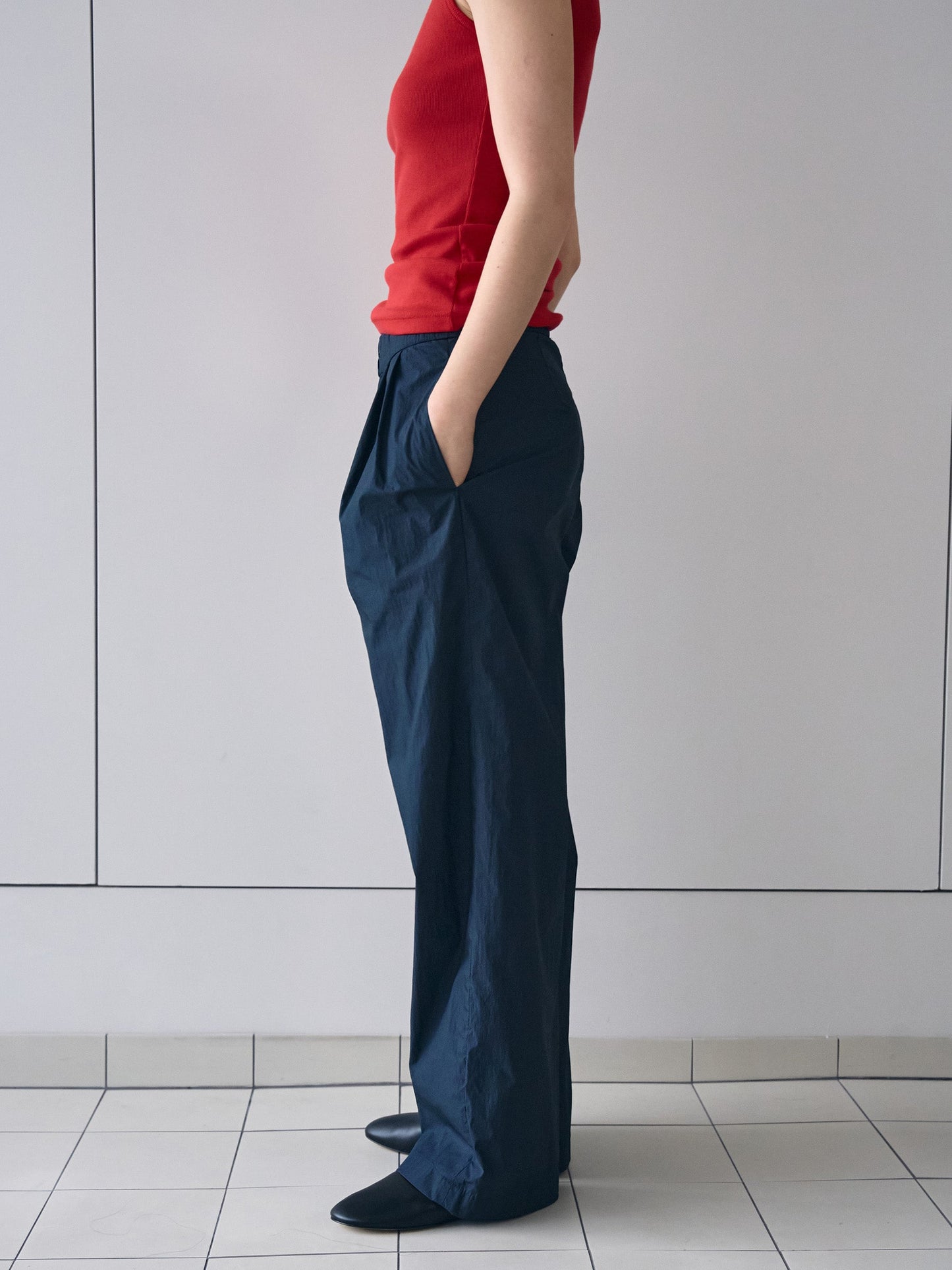 ROSA EASY COTTON PANTS [ Deep Navy ]