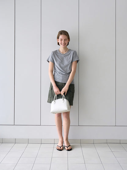LILY UTILITY CARGO SKIRT [ Herringbone Khaki ]