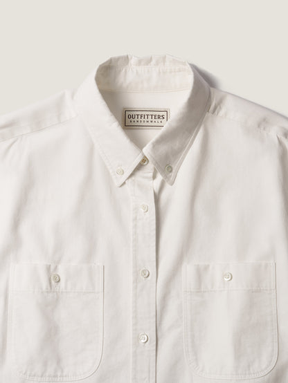 2 POCKET BUTTON DOWN SHIRT [ White Cotton ]