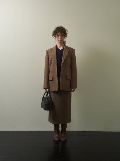 (-20%) DIANA TWEED BLAZER [ Country Check ]