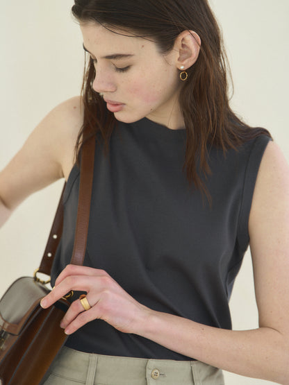 MICHELLE COTTON SLEEVELESS [ Intense Gray ]
